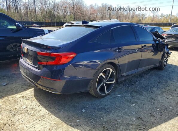 1HGCV1F16KA077555 2019 HONDA ACCORD Blue Հետևի աջ