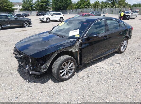 1HGCV1F16MA032702 2021 HONDA ACCORD Black Առջևի ձախ երեք քառորդ տեսարան