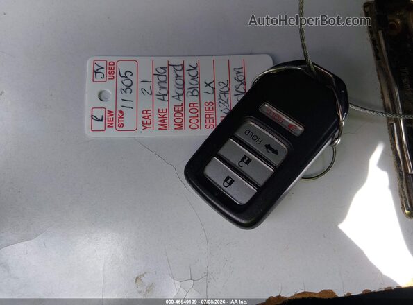 1HGCV1F16MA032702 2021 HONDA ACCORD Black Առջևի վահանակի տեսք
