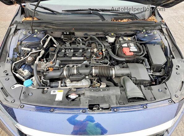 1HGCV1F17KA026825 2019 HONDA ACCORD Синий Вид задней части салона