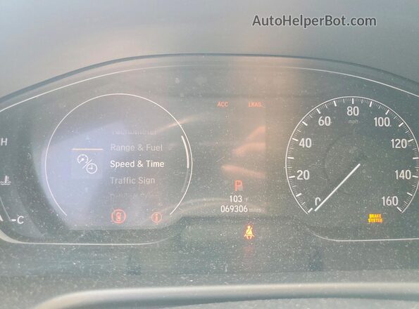 1HGCV1F17KA054124 2019 HONDA ACCORD White ხელსაწყოთა პანელის ხედი