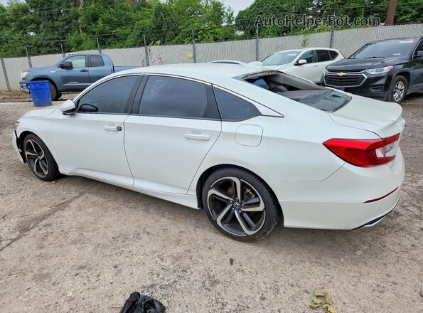 1HGCV1F17KA090976 2019 HONDA ACCORD White Rear left