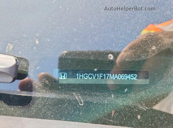 1HGCV1F17MA069452 2021 HONDA ACCORD White ძრავის განყოფილების ხედი