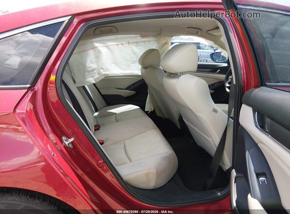 1HGCV1F19JA038165 2018 HONDA ACCORD Red Vista de la etiqueta del VIN
