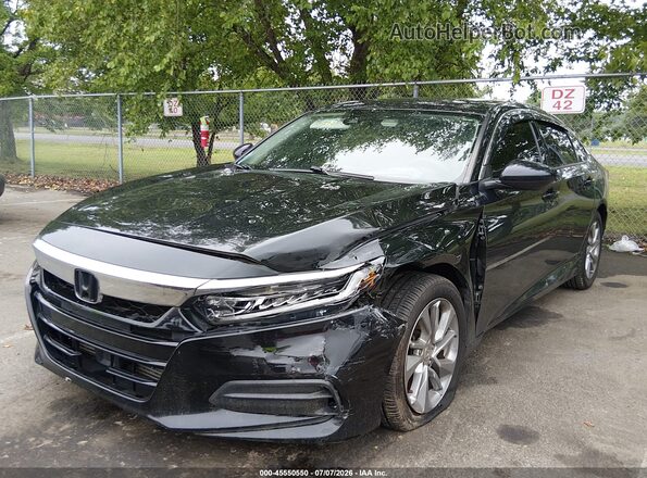 1HGCV1F1XJA002307 2018 HONDA ACCORD Black Widok z przodu