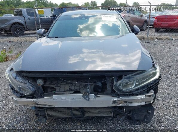 1HGCV1F1XJA061115 2018 HONDA ACCORD Gray Widok zestawu wskaźników