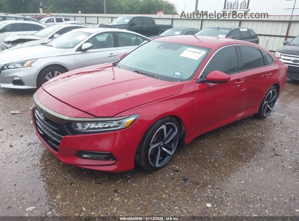 1HGCV1F30JA031655 2018 HONDA ACCORD Red Vista tres cuartos delantera izquierda