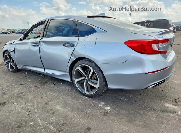 1HGCV1F30JA086123 2018 HONDA ACCORD Серебряный Задняя левая четверть
