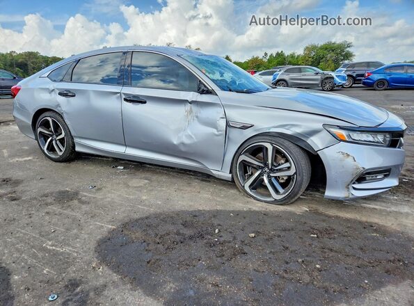 1HGCV1F30JA086123 2018 HONDA ACCORD Серебряный Передняя правая четверть