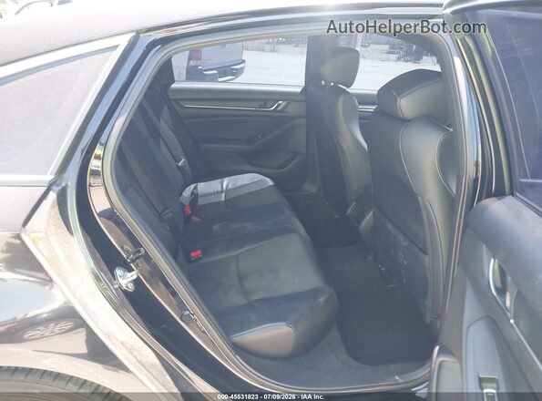 1HGCV1F30JA096098 2018 HONDA ACCORD Black Widok naklejki z numerem VIN