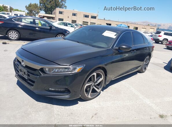 1HGCV1F30JA096098 2018 HONDA ACCORD Black Przód lewy