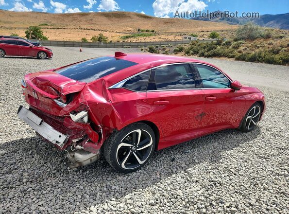 1HGCV1F30JA131464 2018 HONDA ACCORD Красный Задняя правая четверть