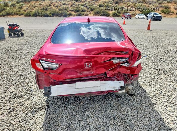 1HGCV1F30JA131464 2018 HONDA ACCORD Красный Вид сзади