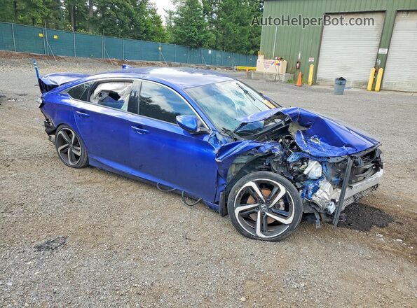 1HGCV1F30JA151701 2018 HONDA ACCORD Blue Delantero derecho