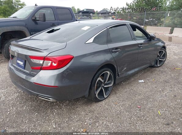 1HGCV1F30JA263589 2018 HONDA ACCORD Gray Trasero derecho