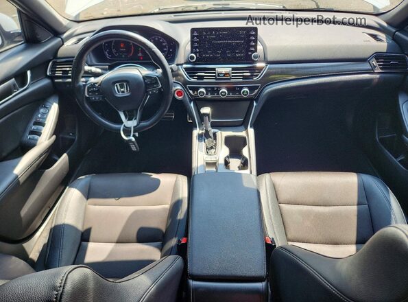 1HGCV1F30KA009169 2019 HONDA ACCORD White Widok deski rozdzielczej