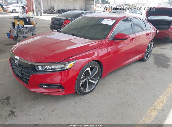 1HGCV1F30KA012136 2019 HONDA ACCORD Red Front left