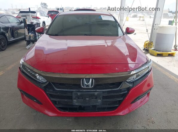 1HGCV1F30KA012136 2019 HONDA ACCORD Red Instrument cluster view