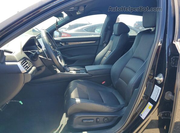 1HGCV1F30KA031091 2019 HONDA ACCORD Black წინა სალონის ხედი