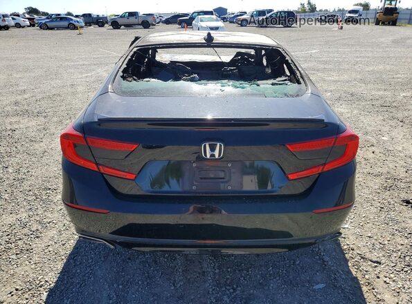 1HGCV1F30KA032287 2019 HONDA ACCORD Black უკანა ხედი