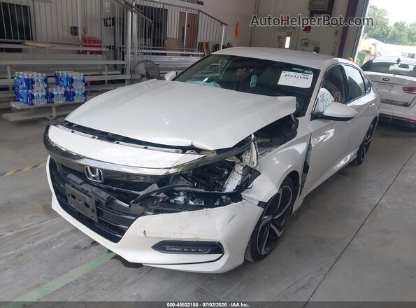 1HGCV1F30KA056945 2019 HONDA ACCORD White Передня ліва чверть