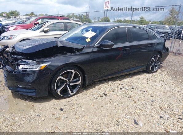 1HGCV1F30KA062423 2019 HONDA ACCORD Black Առջևի ձախ երեք քառորդ տեսարան
