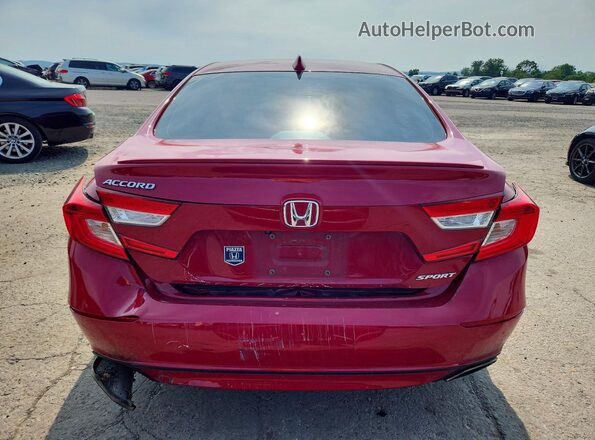 1HGCV1F30KA067847 2019 HONDA ACCORD Red Rear view