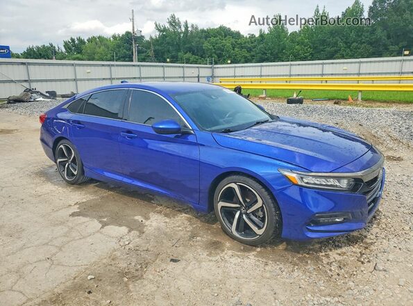 1HGCV1F30KA078458 2019 HONDA ACCORD Blue Front right