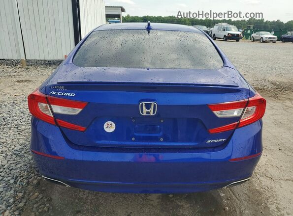 1HGCV1F30KA078458 2019 HONDA ACCORD Blue Rear view