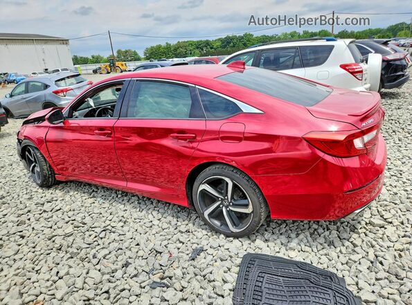 1HGCV1F30KA119929 2019 HONDA ACCORD Red Trasero izquierdo