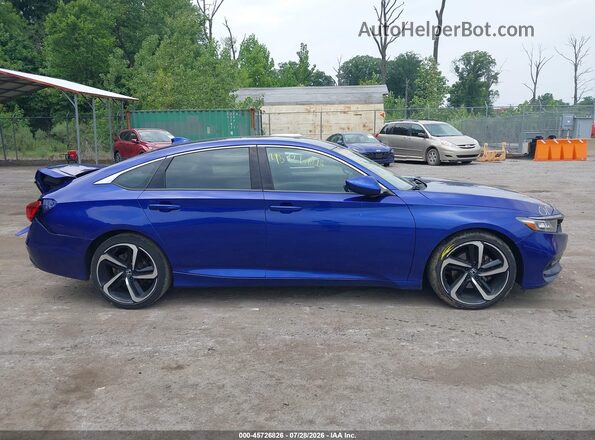 1HGCV1F30KA140246 2019 HONDA ACCORD Blue უკანა სალონის ხედი