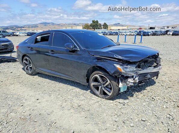 1HGCV1F30LA011795 2020 HONDA ACCORD Black Передня права чверть