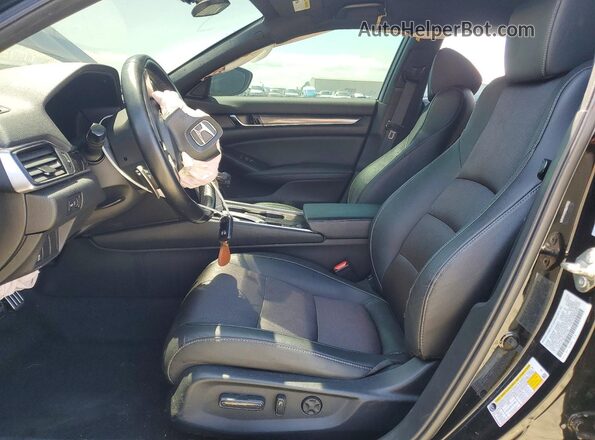 1HGCV1F30LA011795 2020 HONDA ACCORD Black Вид салону спереду