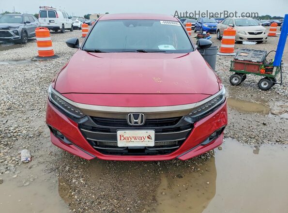 1HGCV1F30MA077975 2021 HONDA ACCORD Красный Вид спереди