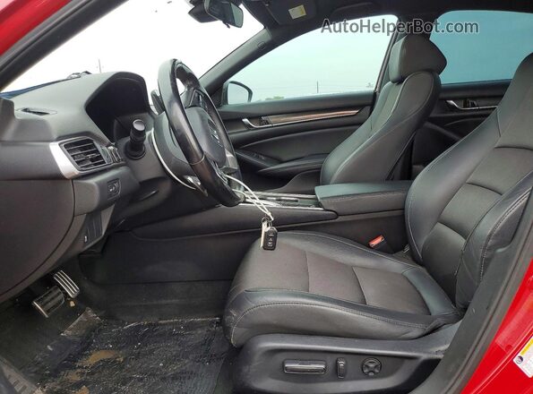 1HGCV1F30MA077975 2021 HONDA ACCORD Красный Вид салона спереди