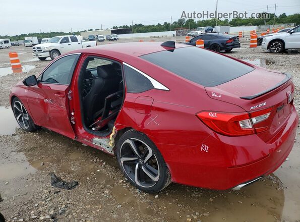 1HGCV1F30MA077975 2021 HONDA ACCORD Красный Задняя левая четверть