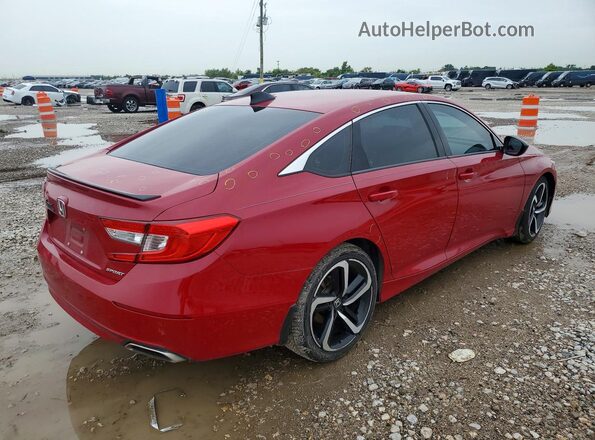 1HGCV1F30MA077975 2021 HONDA ACCORD Красный Задняя правая четверть