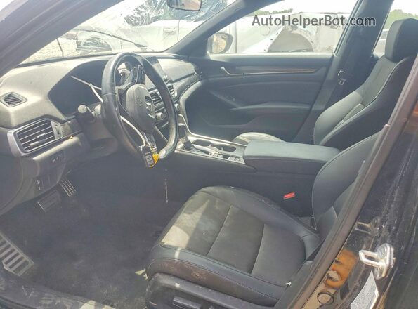 1HGCV1F30MA101563 2021 HONDA ACCORD Черный Вид салона спереди