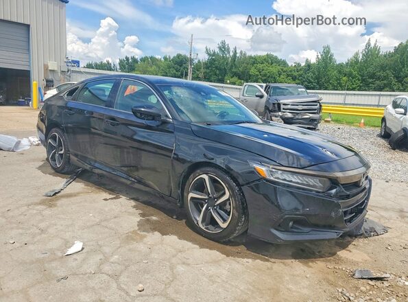 1HGCV1F30MA101563 2021 HONDA ACCORD Черный Передняя правая четверть