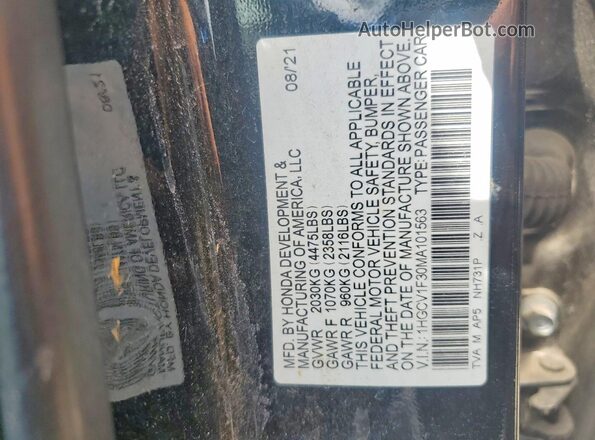 1HGCV1F30MA101563 2021 HONDA ACCORD Черный Вид подкапотного пространства