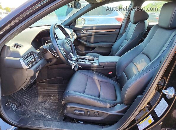 1HGCV1F30MA110215 2021 HONDA ACCORD Black წინა სალონის ხედი