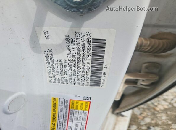 1HGCV1F30NA031130 2022 HONDA ACCORD White ძრავის განყოფილების ხედი
