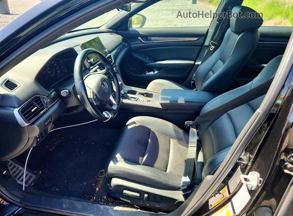 1HGCV1F30NA074396 2022 HONDA ACCORD Черный Вид салона спереди