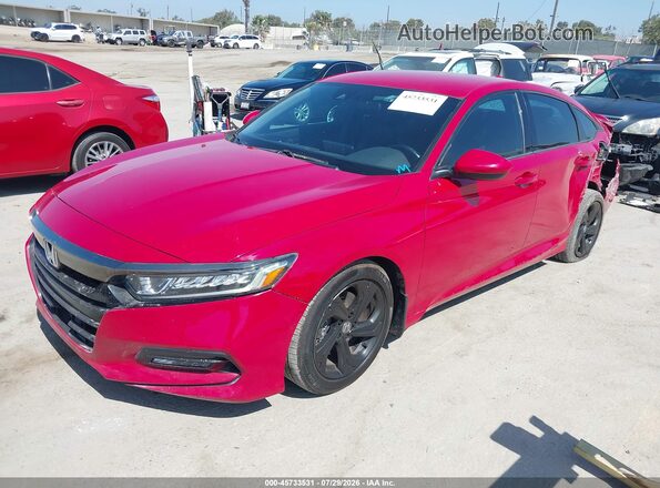 1HGCV1F31JA043409 2018 HONDA ACCORD Красный Передняя левая четверть