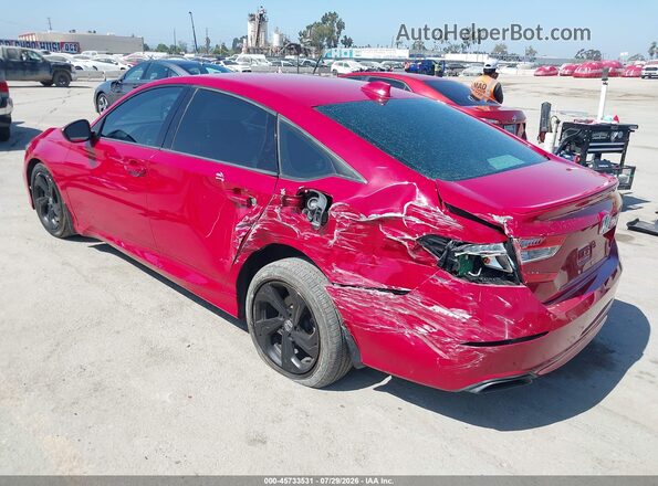 1HGCV1F31JA043409 2018 HONDA ACCORD Красный Задняя левая четверть