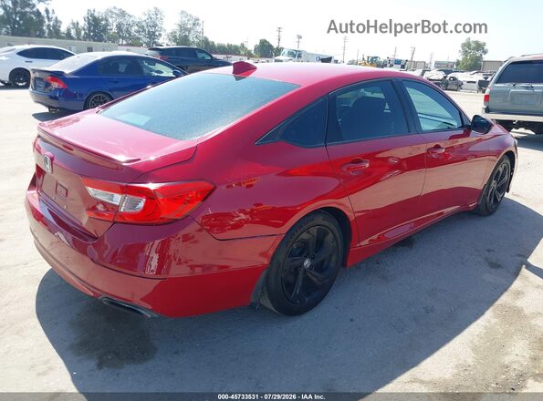 1HGCV1F31JA043409 2018 HONDA ACCORD Красный Задняя правая четверть