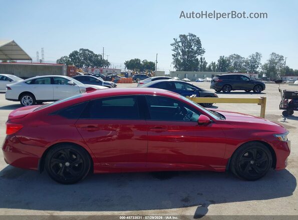 1HGCV1F31JA043409 2018 HONDA ACCORD Красный Вид задней части салона