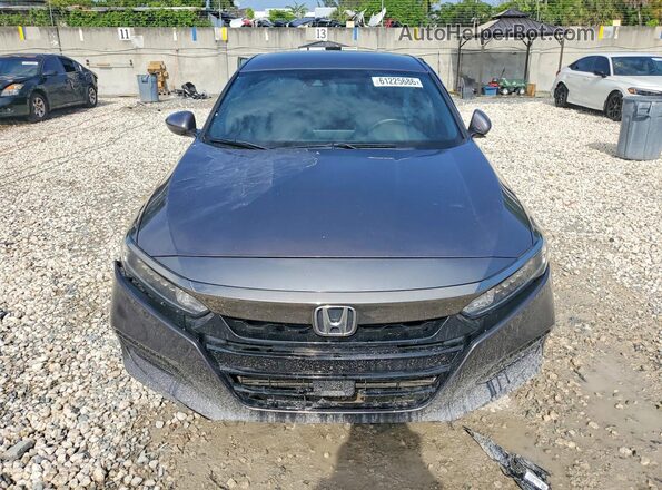 1HGCV1F31JA145955 2018 HONDA ACCORD Серый Вид спереди
