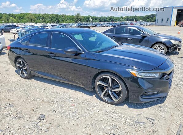 1HGCV1F31JA184092 2018 HONDA ACCORD Black Delantero derecho
