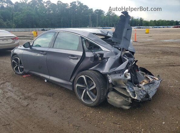 1HGCV1F31JA228883 2018 HONDA ACCORD Gray Задня ліва чверть